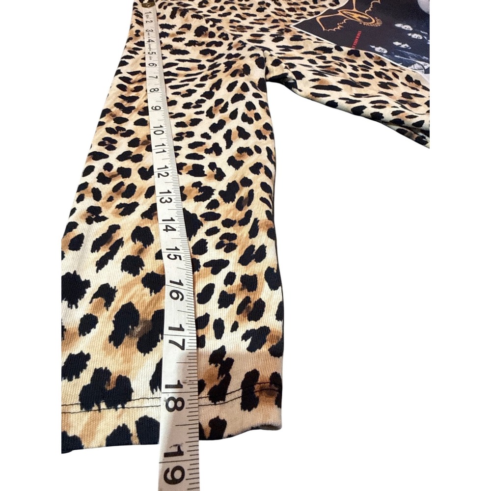 Aerosmith Classy Leopard Print Rock Band Shirt Gold Chain Collar Ladies M - Picture 6 of 6